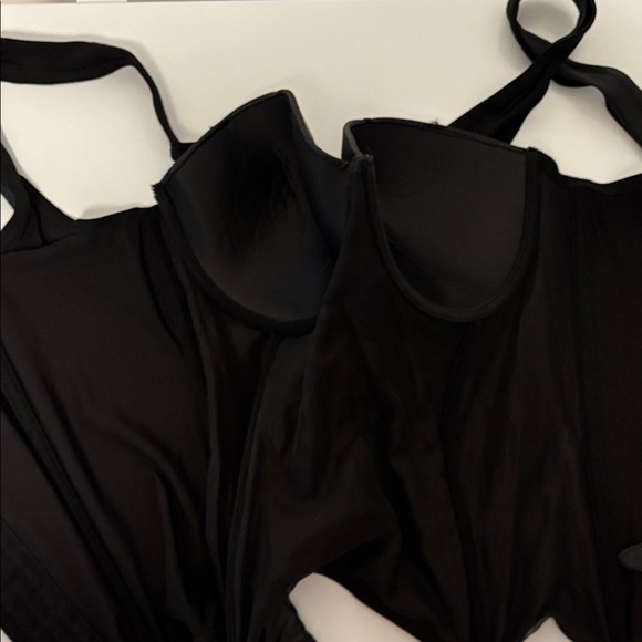 Black Faux Leather Corset with Buckle Details - Picture 4 of 6